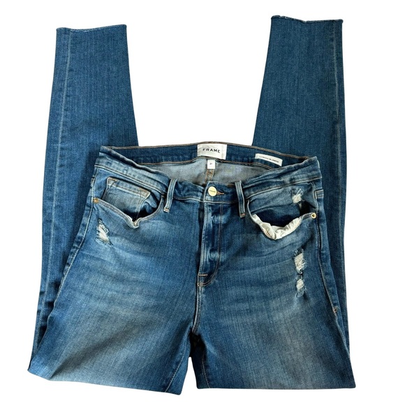 Frame Le Skinny de Jeanne Denim High Rise Jeans Size 31 Excellent Used Condition - Picture 8 of 8